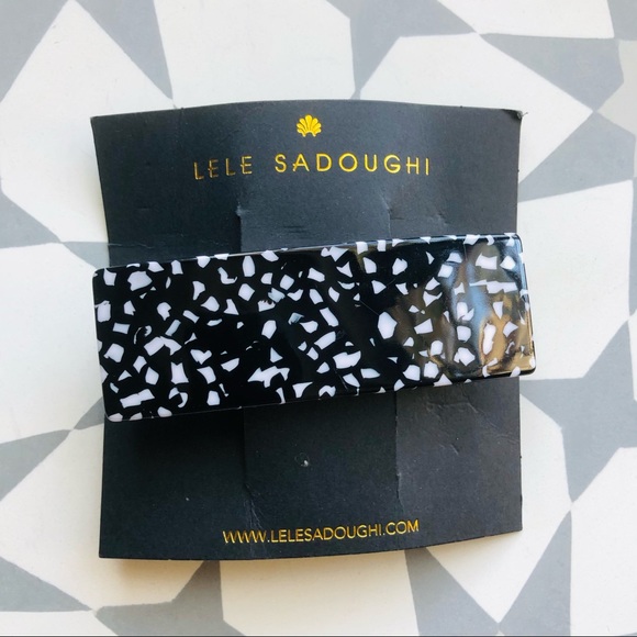 Lele Sadoughi // Block Black and White Barrette - Picture 2 of 7